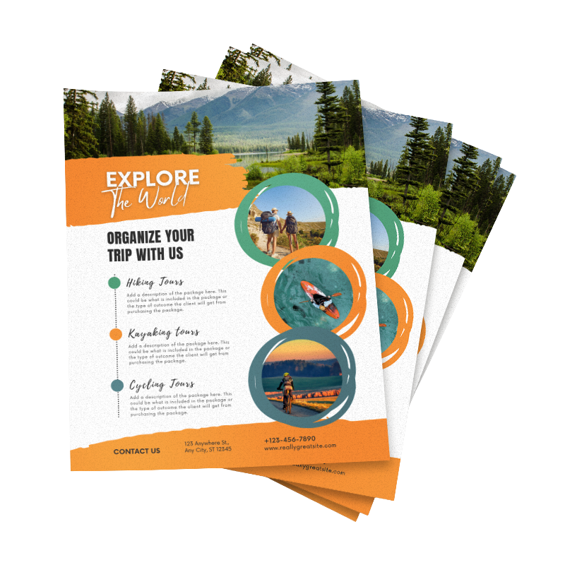 Flyers publicitarios, muestra de producto